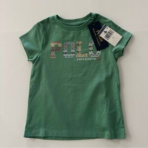 Polo Ralph Lauren 3T Toddler Girl Green Graphic Tee NWT